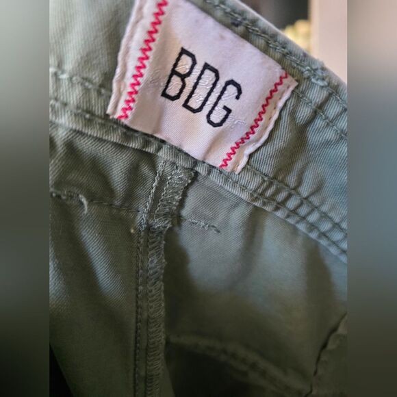 BDG Urban Outfitters Womens Cargo High Rise Pants Medium Khaki Green Cinch Ankle - Picture 6 of 9